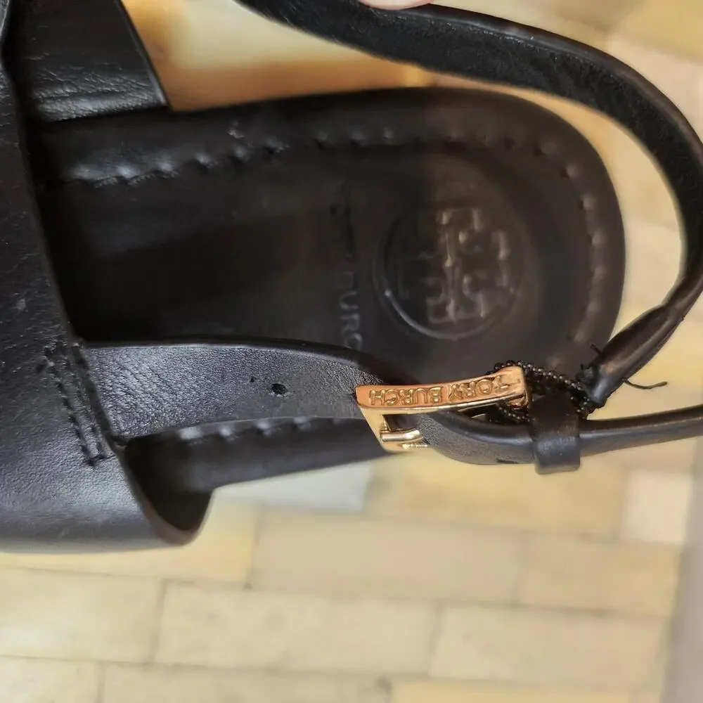 Tory Burch Black Bryce Flat Thong Sandals